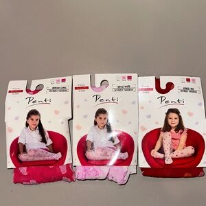 3 Pack of 6-8 Years Old Girl Tights Colorful and Patterned Trio1